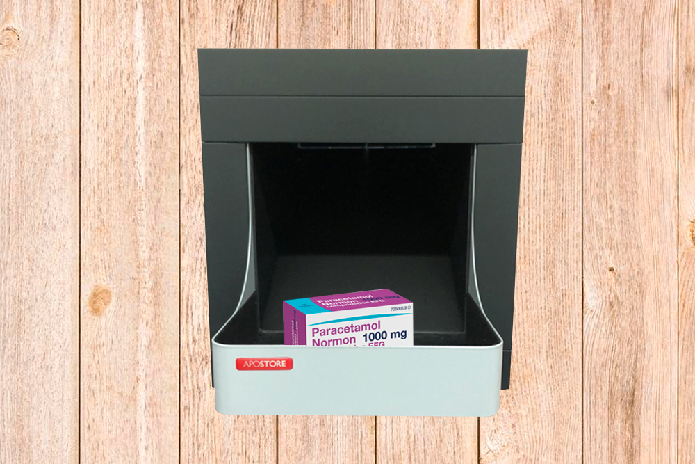 Salida del robot de farmacia Apostore