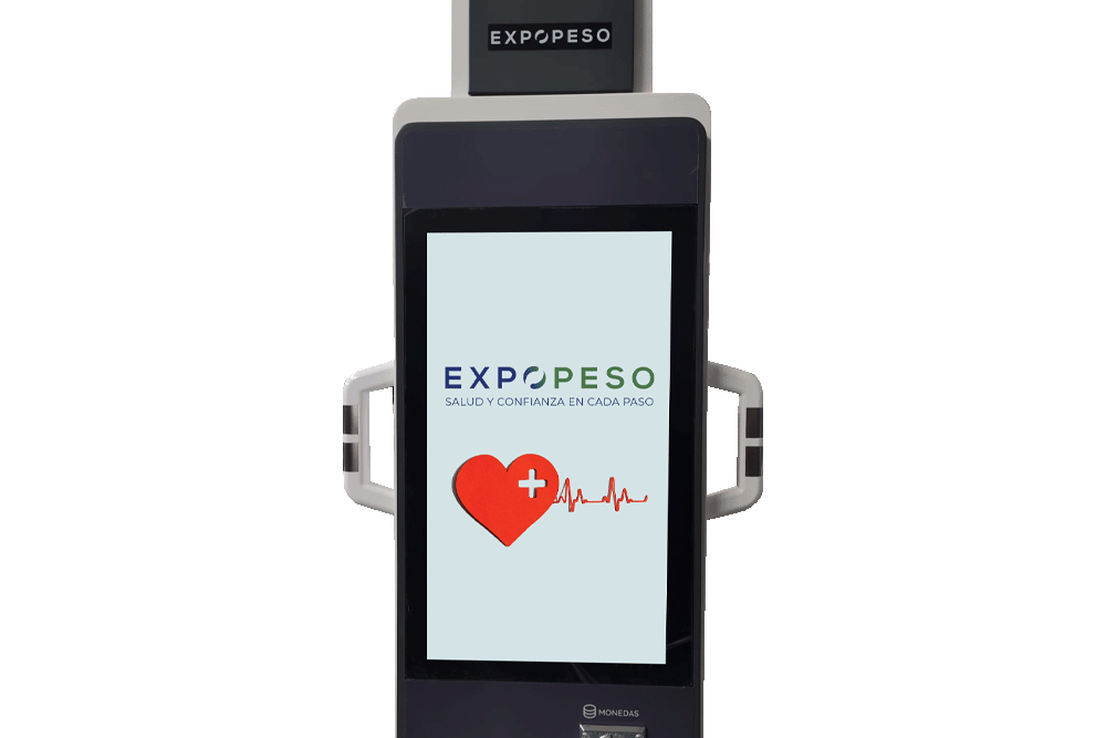 imagen de la pantalla y la masa grasa de la báscula para farmacia X2