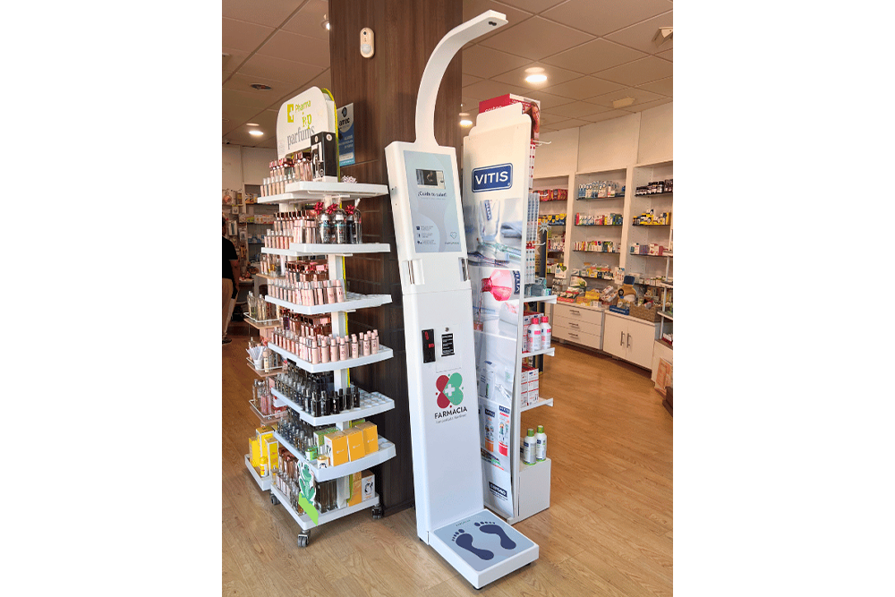 imagen de una instalacion en una farmacia de una bascula expopeso basic