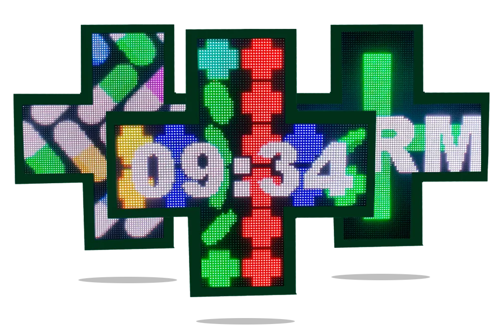 imagen de las cruces de farmacia fenix con distintas animaciones