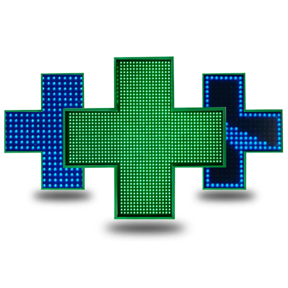 imagen de la cruz de farmacia junior en verde y azul