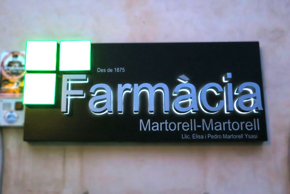 rotulo para farmacia personalizado con y sin luz