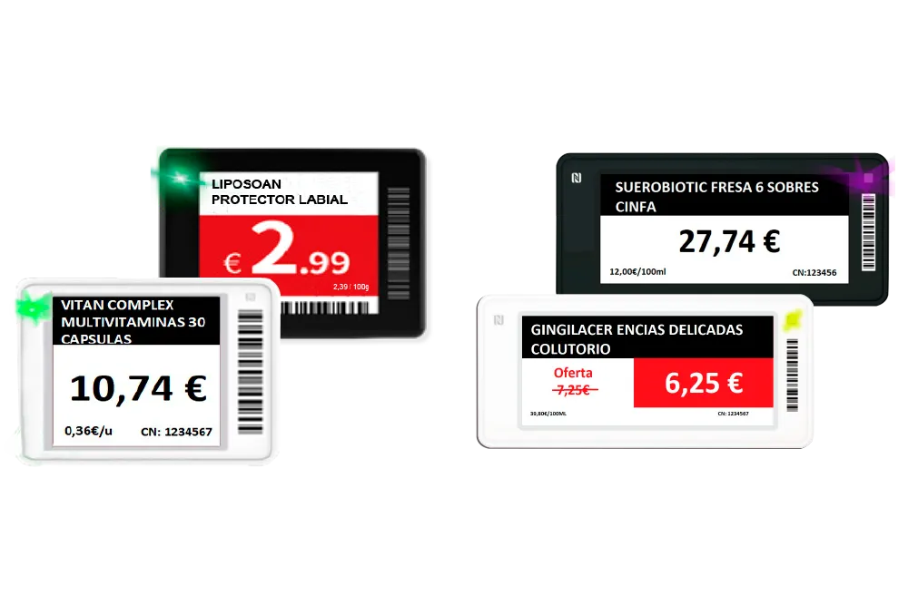 imagen de las etiquetas electrónicas de Expofarm